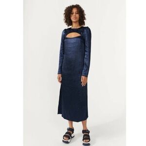 NWT Baum Und Pferdgarten Aneto cut-out midi dress Navy Blue size 38 reg $295